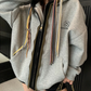 Colorful Drawcord Zip-Up Hoodie YLS1075
