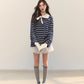 Marine Stripe Long Sleeve Top ASG0069