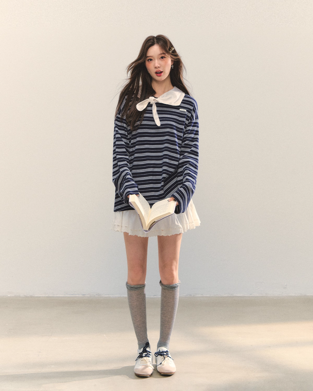 Marine Stripe Long Sleeve Top ASG0069