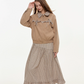 Retro Check Patchwork Jacket / A-Line Skirt MDB0011