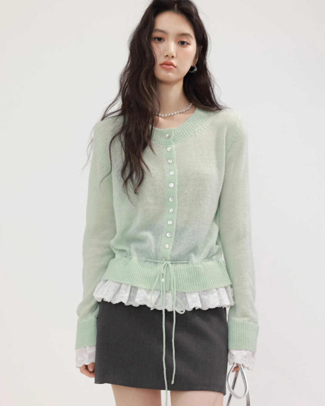 Round Neck Frill Flare Cardigan CHS0009