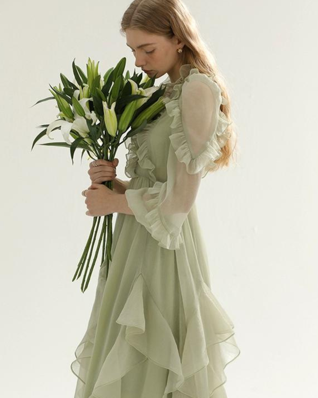 Mint Green French Dress SNT0003