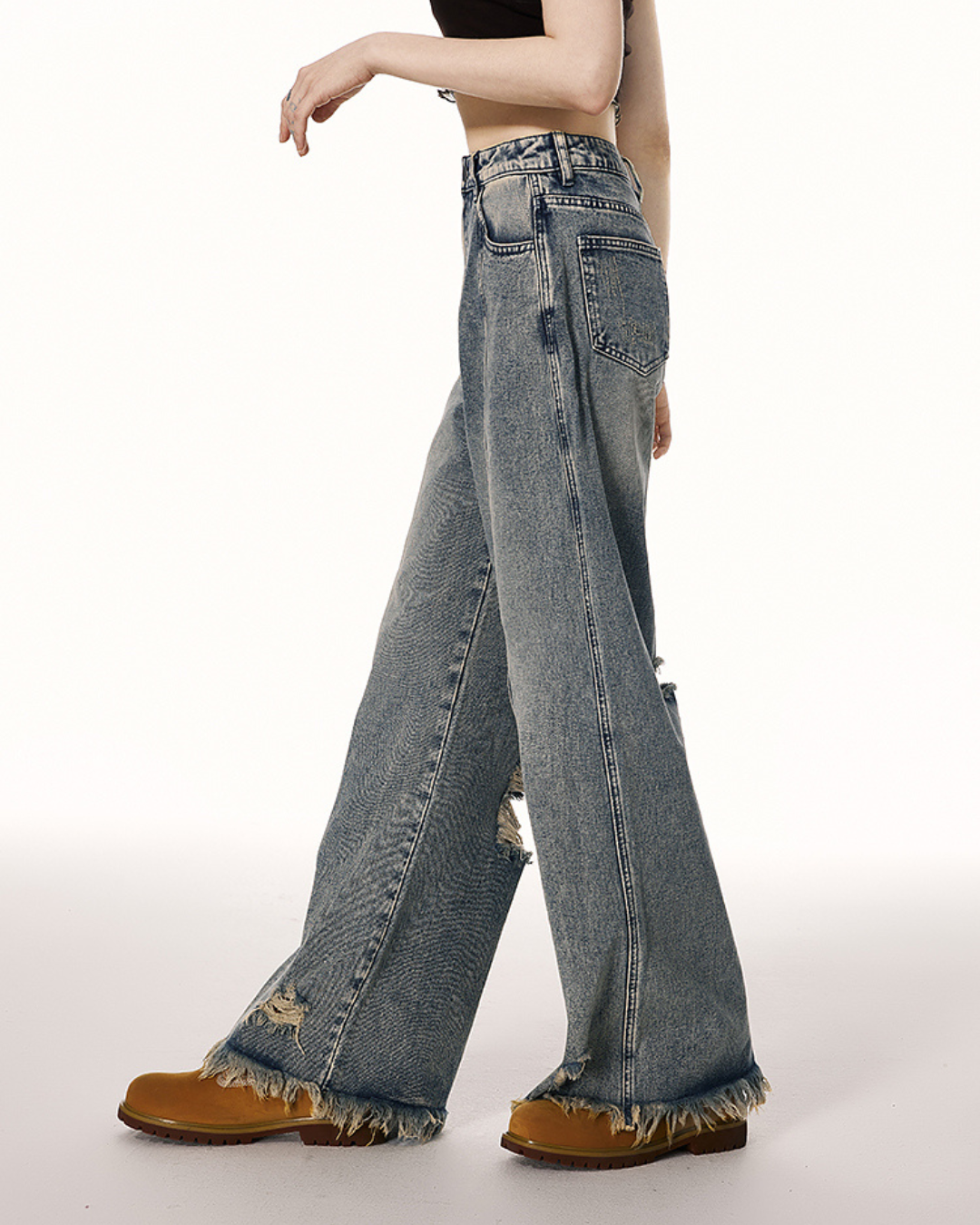 High Waist Wide Leg Denim IMO0061