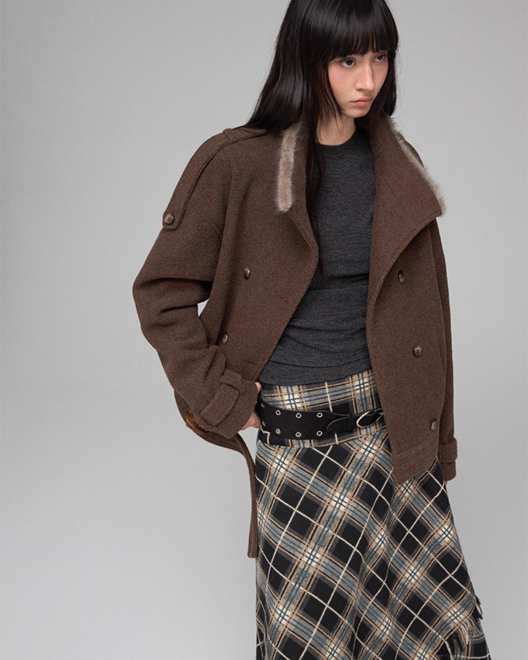 Stand Collar Short Jacket TRK0002