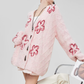 Flower Cable Knit Cardigan FER0042