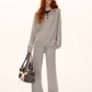 Wool Half-Button Knit Hoodie / Wide Pants ASG0073