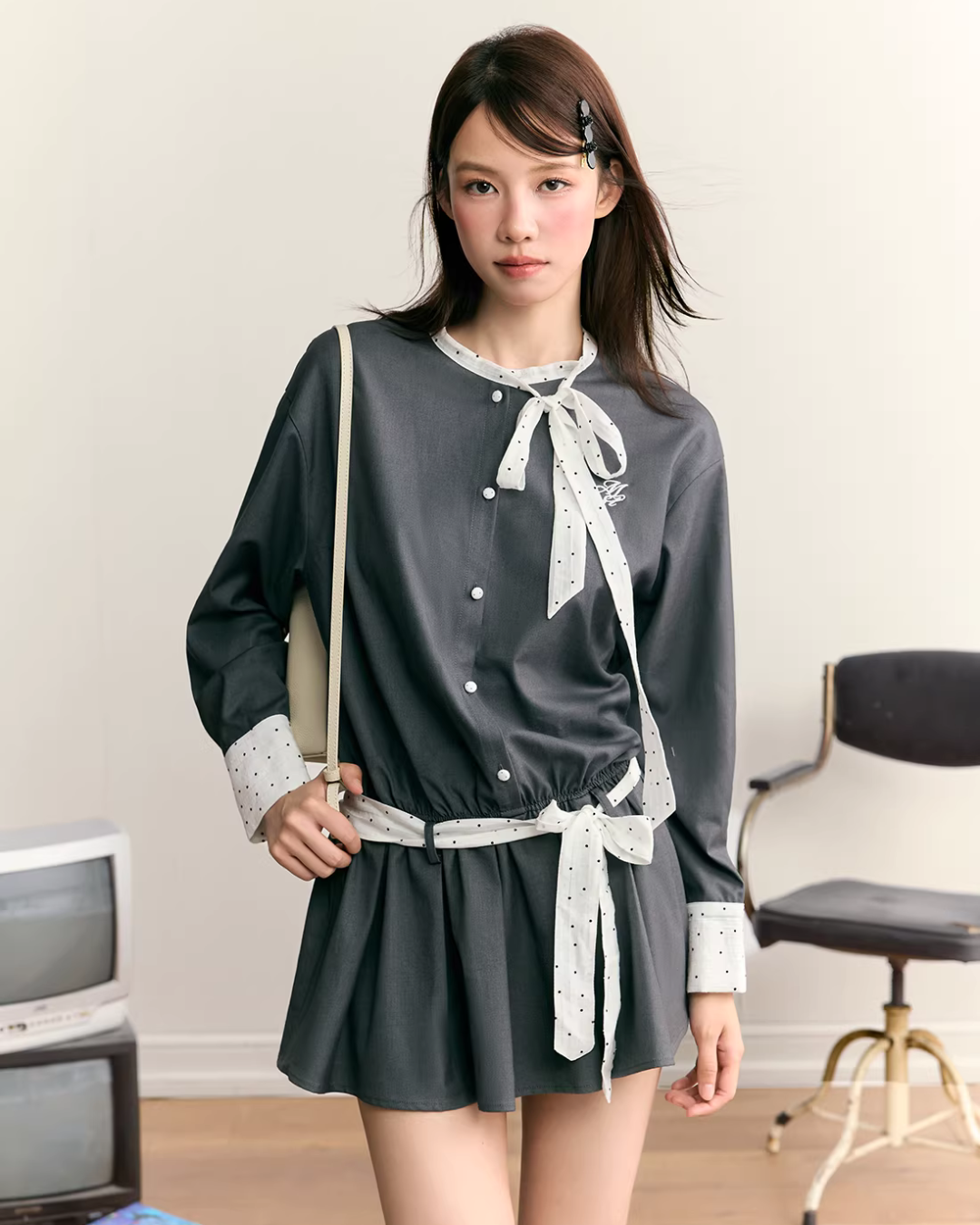 Striped Long Sleeve Dress MST0001
