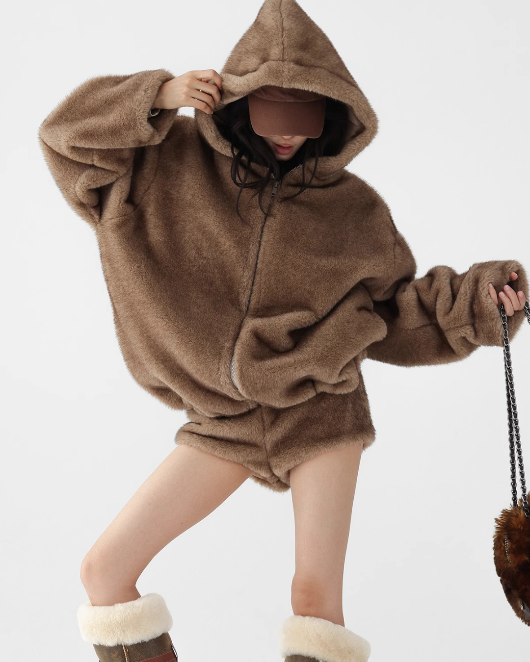 Fur Hoodie Jacket / Fur Shorts ACS0224