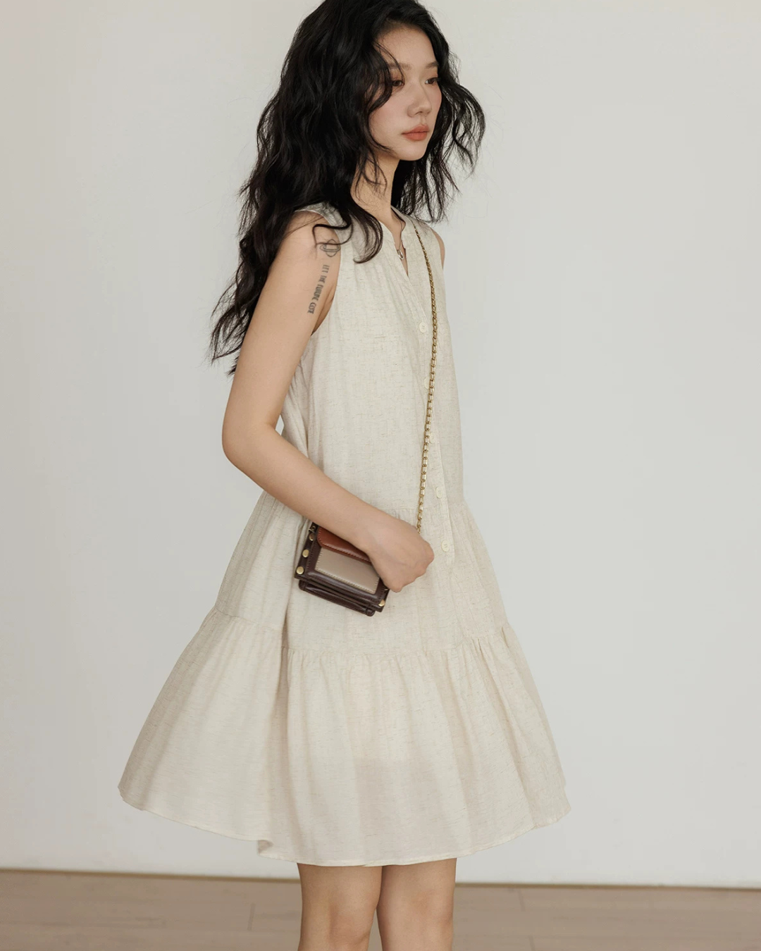 Sleeveless Tiered Mini Dress VAS0202