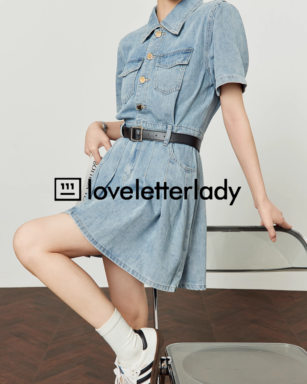 Denim Shirt Flare Dress LLA0508