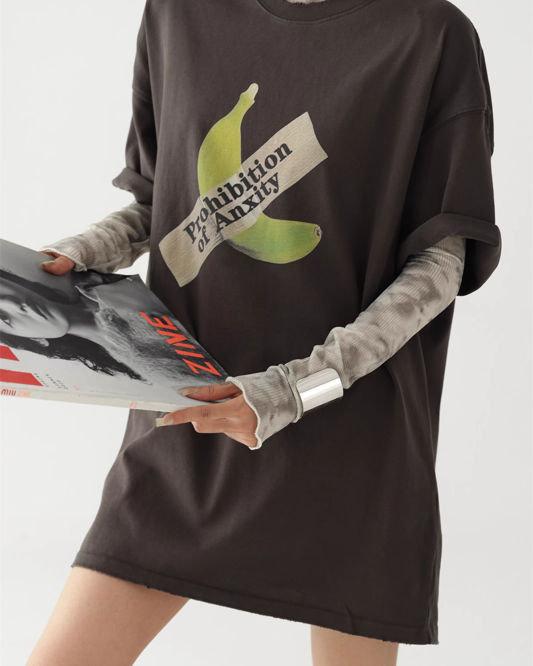 Banana Print Crew Neck T-Shirt ACS0253