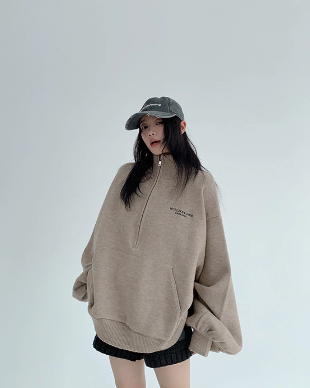Half-Zip Sweatshirt Top YLS1009