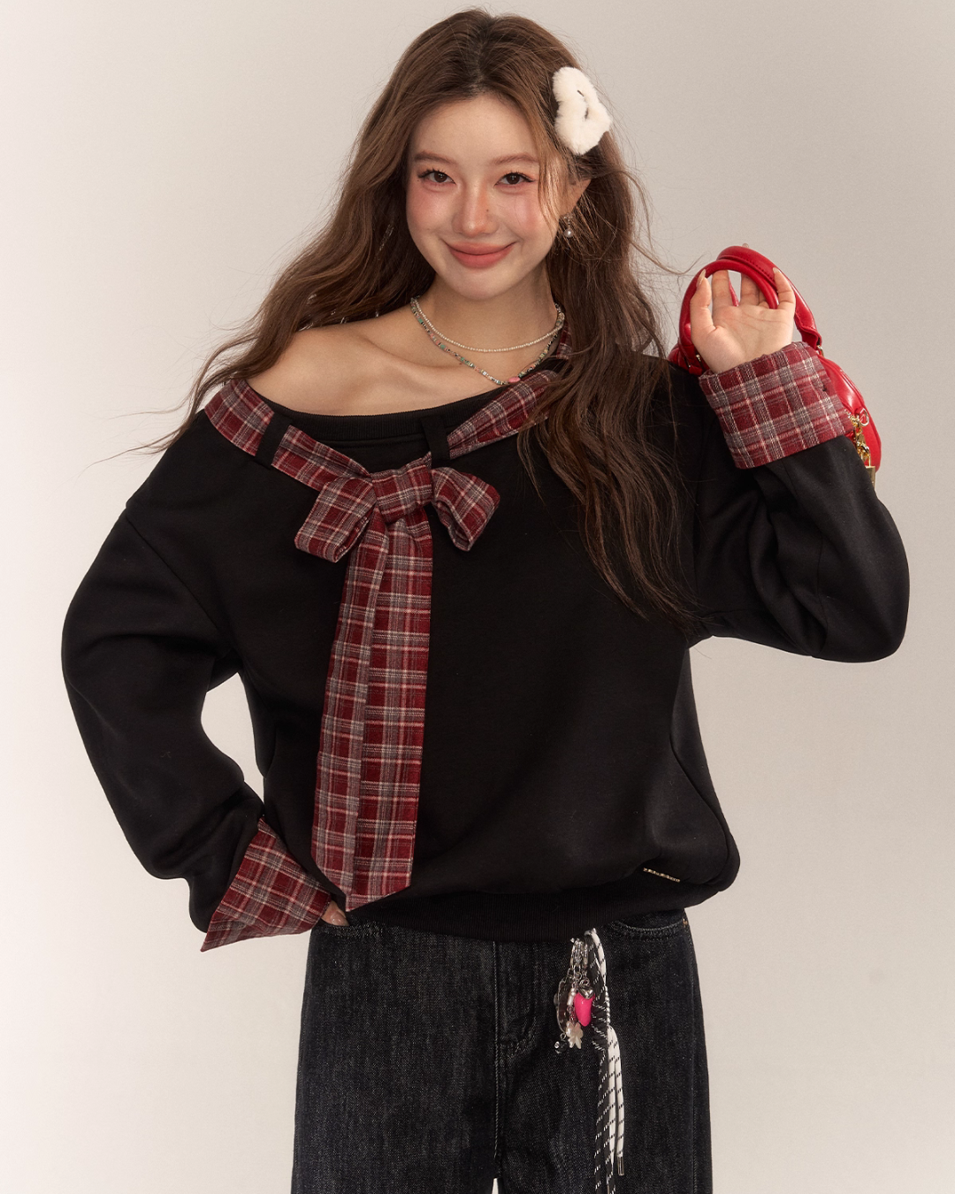 Paid Ribbon One-Shoulder Top ASG0056