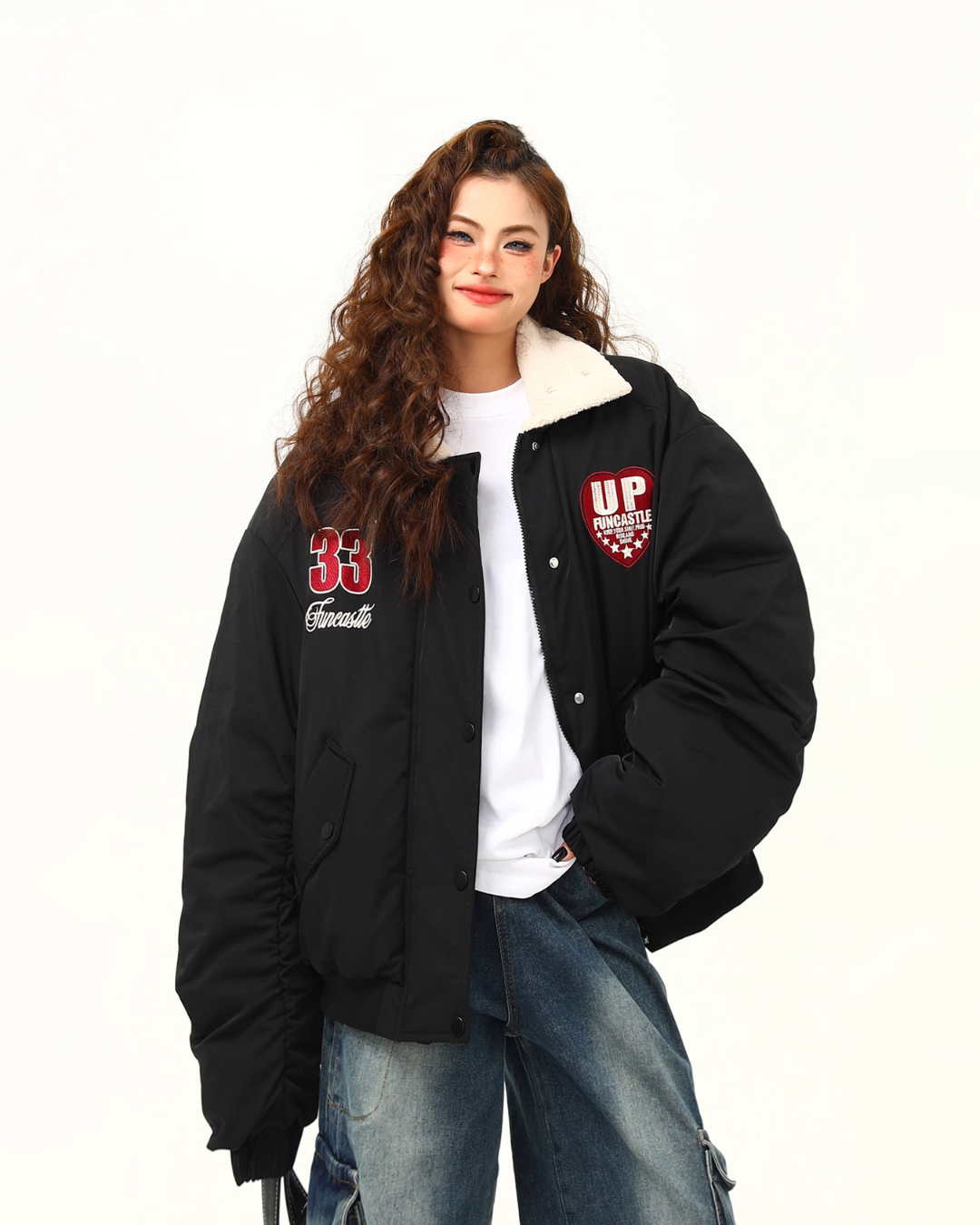 Retro Lambswool Collar Cotton Jacket WDZ0039