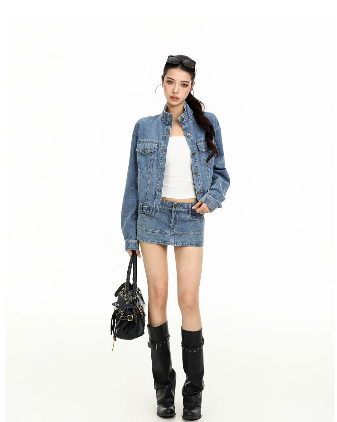 Stand Collar Denim Jacket BGS0049