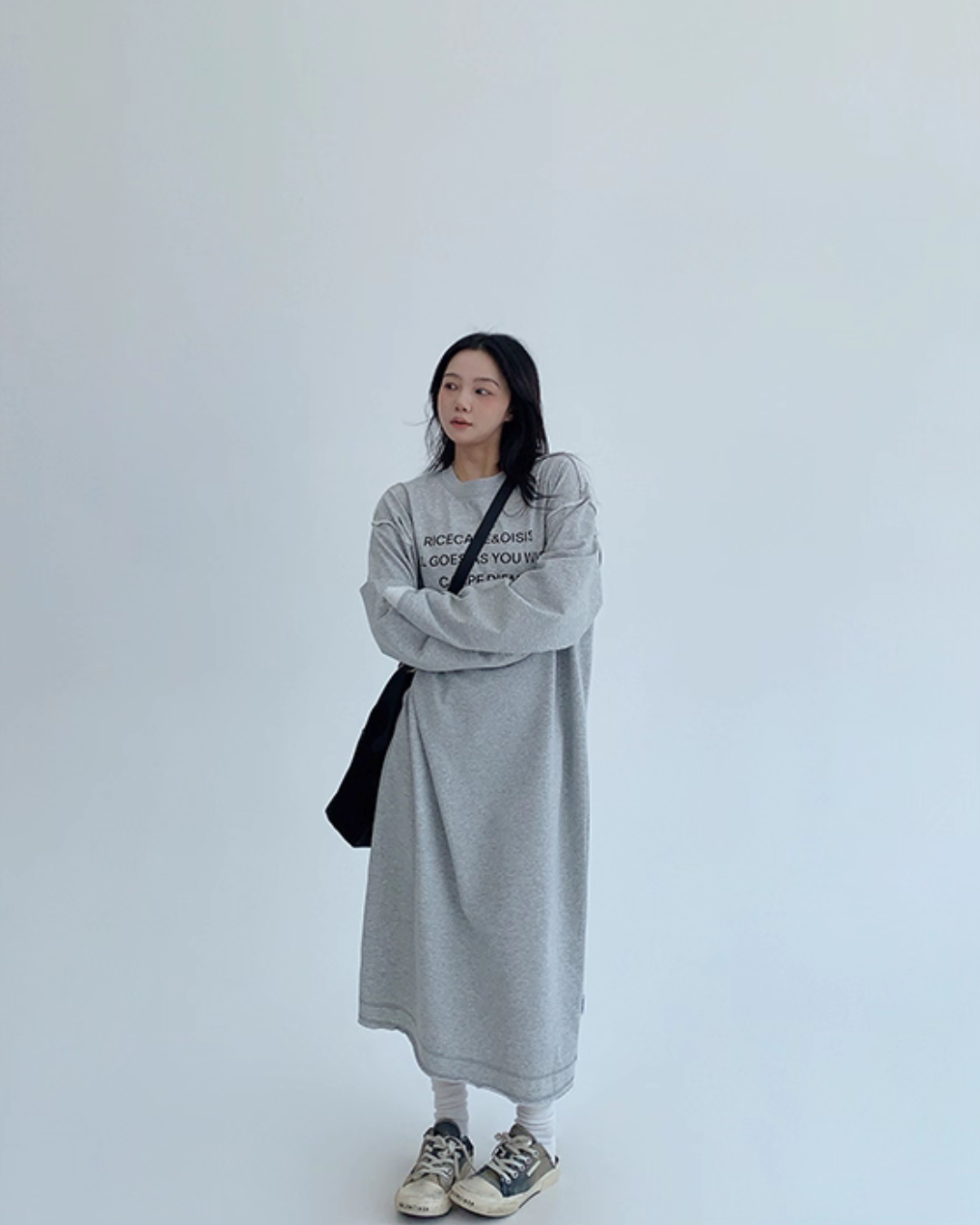 Logo Print Oversized Dress YLS0931