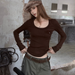 U-Neck Pocket Long Sleeve T-Shirt WWP0005