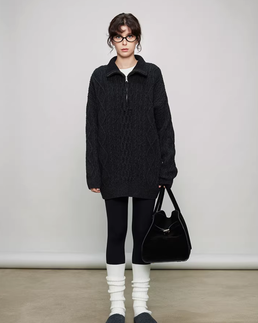 Half-Zip Cable Knit TEO0007