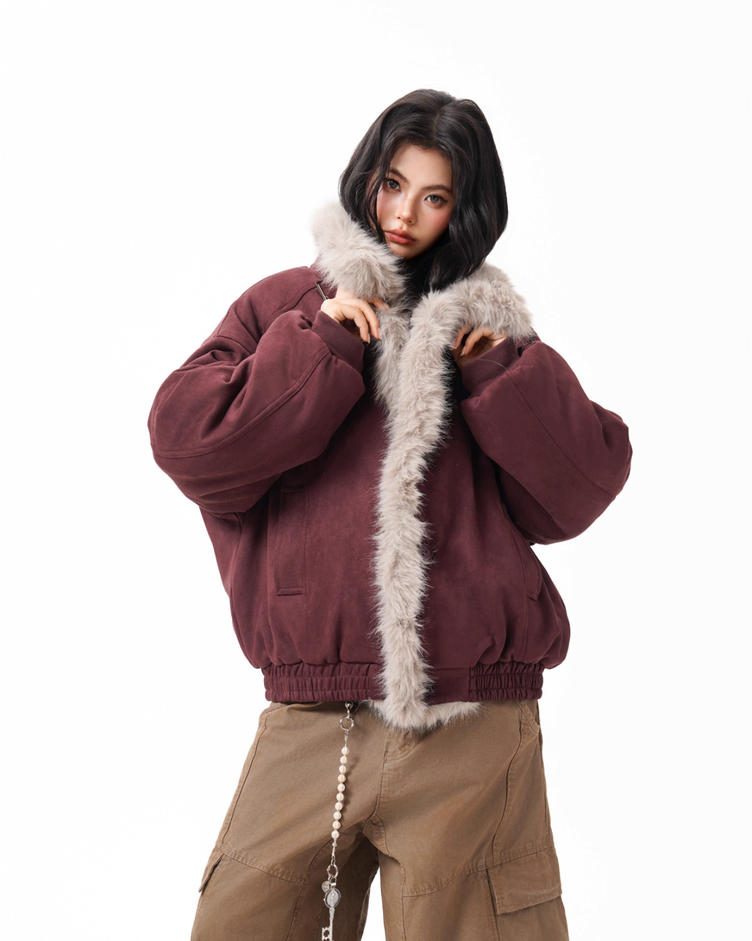 Fur Collar Suede Jacket BWA0002