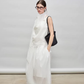 French Ribbon Sleeveless Top / Irregular Tulip Hem Skirt TEO0010