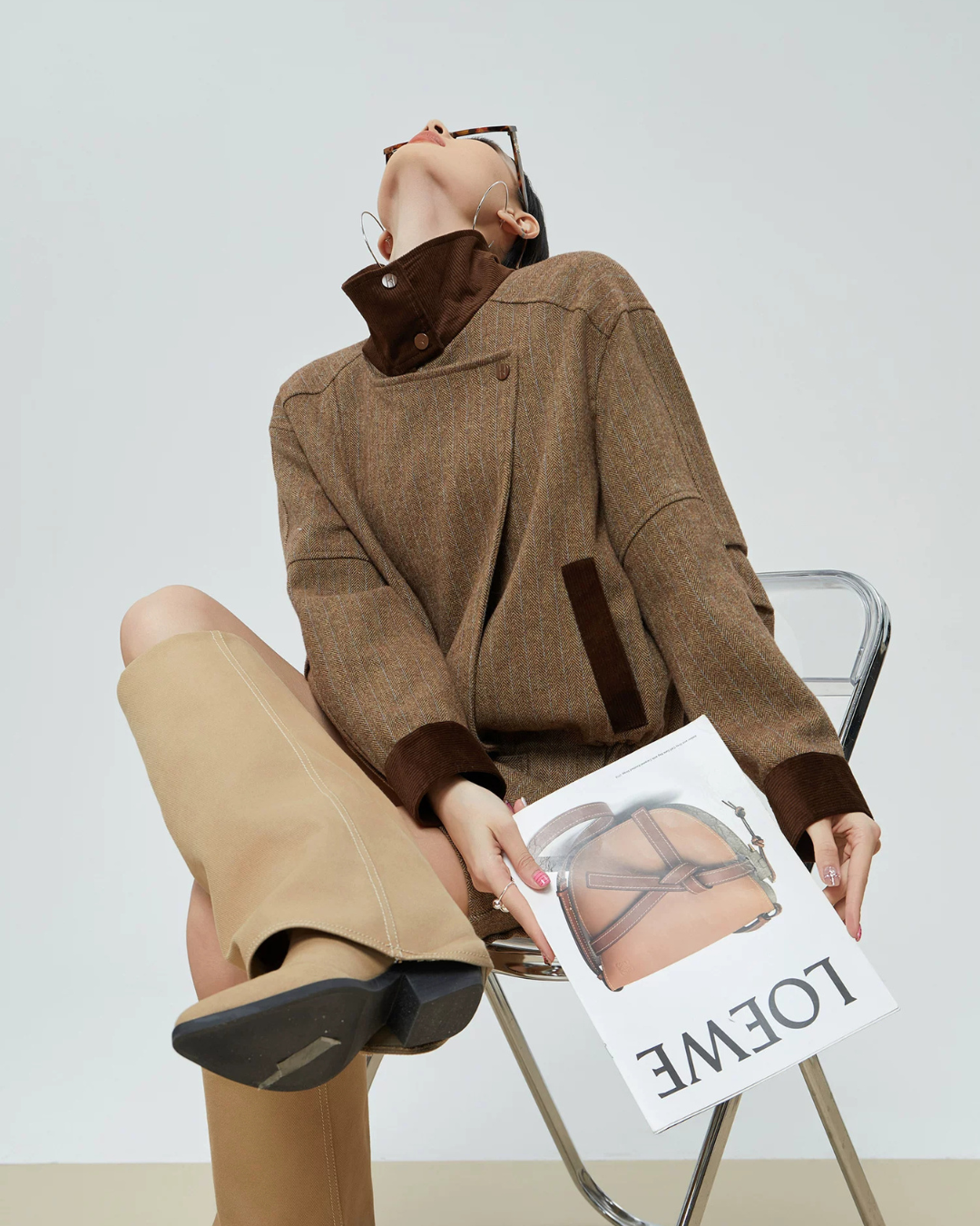 Wool-Like Short Jacket / Mini Skirt FER0379