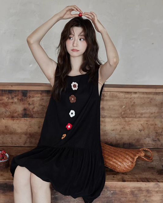 Flower Motif Balloon Dress SMS0011