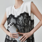 Lace Tulle Docking Sleeveless Dress FER0138