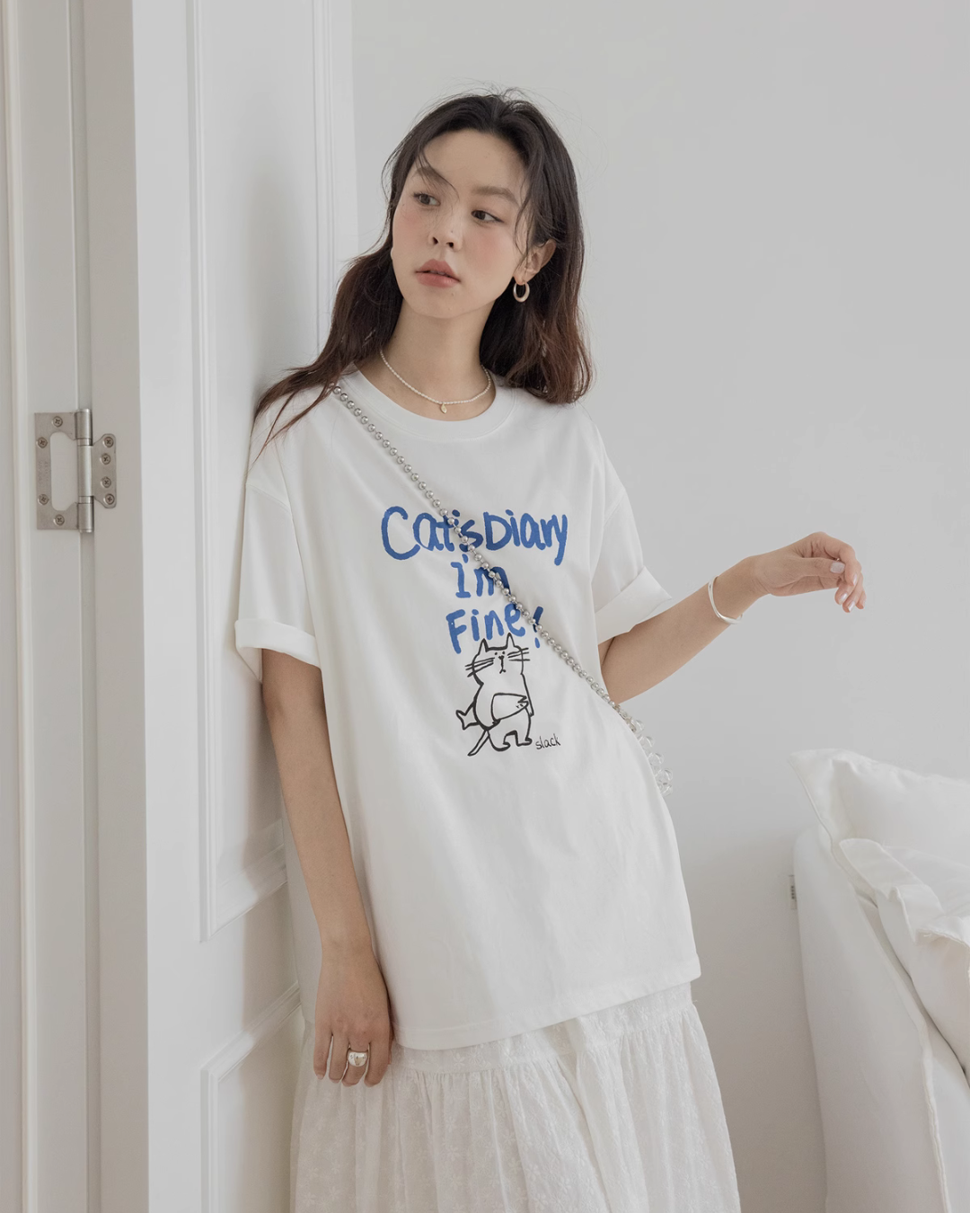 Cat Print Logo T-Shirt VNS0003