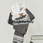 Round Neck Gray Knitted Cardigan / Mini Skirt LLA0401