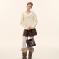 Fur Collar Cable Knit Top ASG0077
