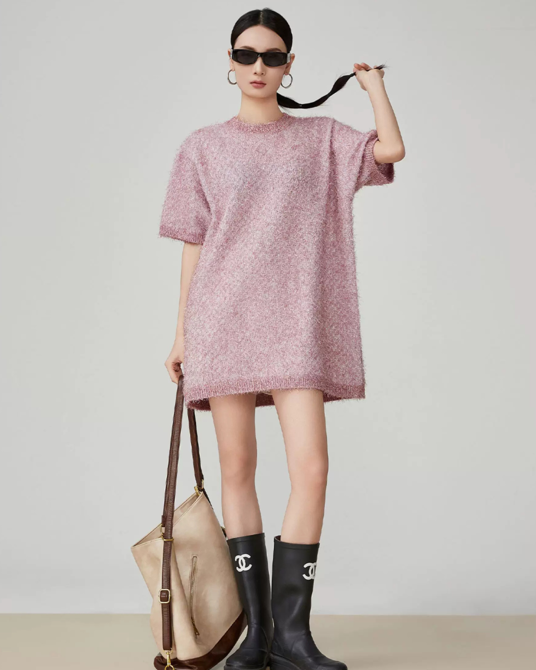 Shaggy Knit Mini Dress FER0125