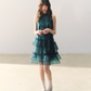 Dark Green Chiffon Dress CAS0005