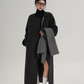 Collarless Coat with Checkered Scarf SRS0405