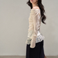 Lace Off Shoulder Knit Tops WDB0020