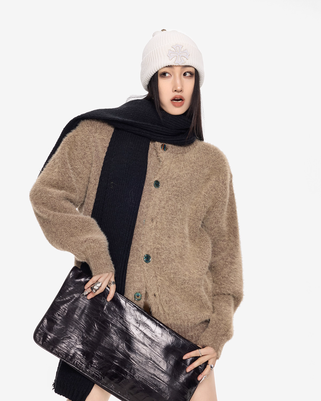 Round Neck Knit Cardigan ICM0101