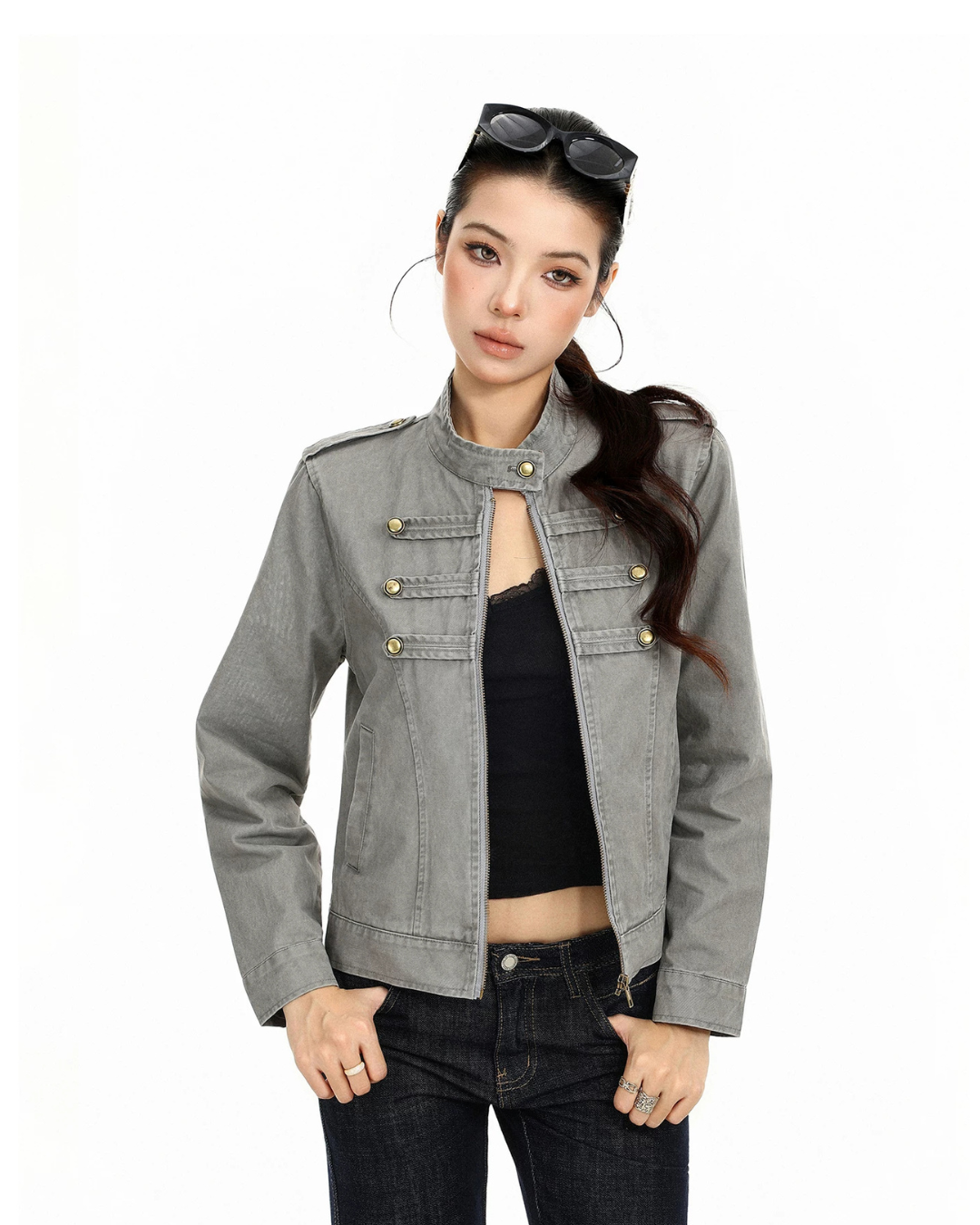 Stand Collar Biker Jacket BGS0058