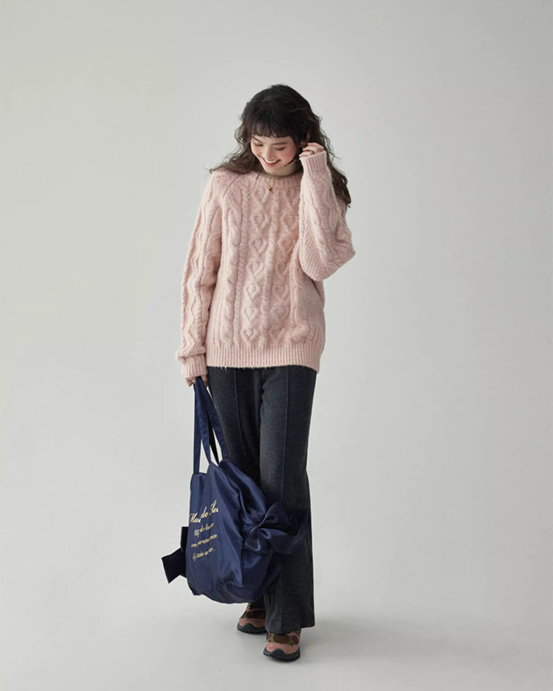 Round Neck Cable Knit Top AMU0042