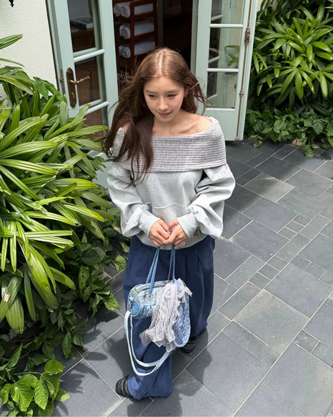 Off-Shoulder Sweatshirt Hoodie CYE0105