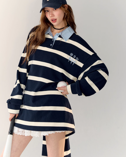 Border Half Button Dress ASG0018