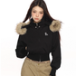 Fur Cropped Zip Up Hoodie BGS0013