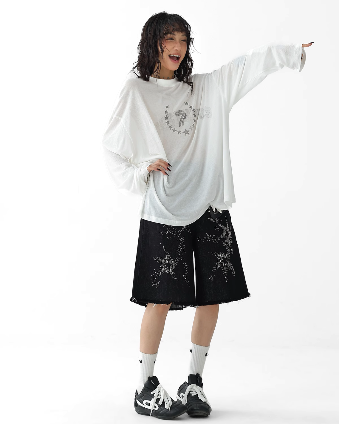 Star Print Loose T-Shirt  ACS0261