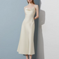 Satin Flare Strap Dress DPY0003