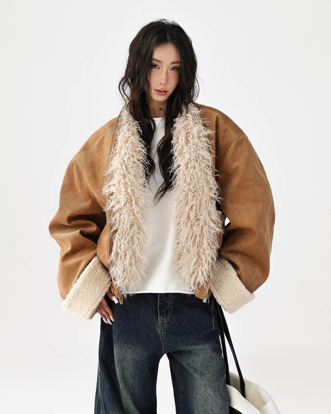 Fake Mouton Suede Coat ACS0356