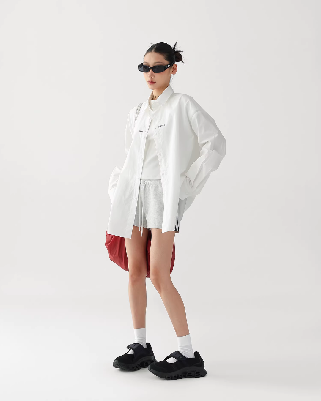 Letter Print Long-Sleeve Shirt ACS0364