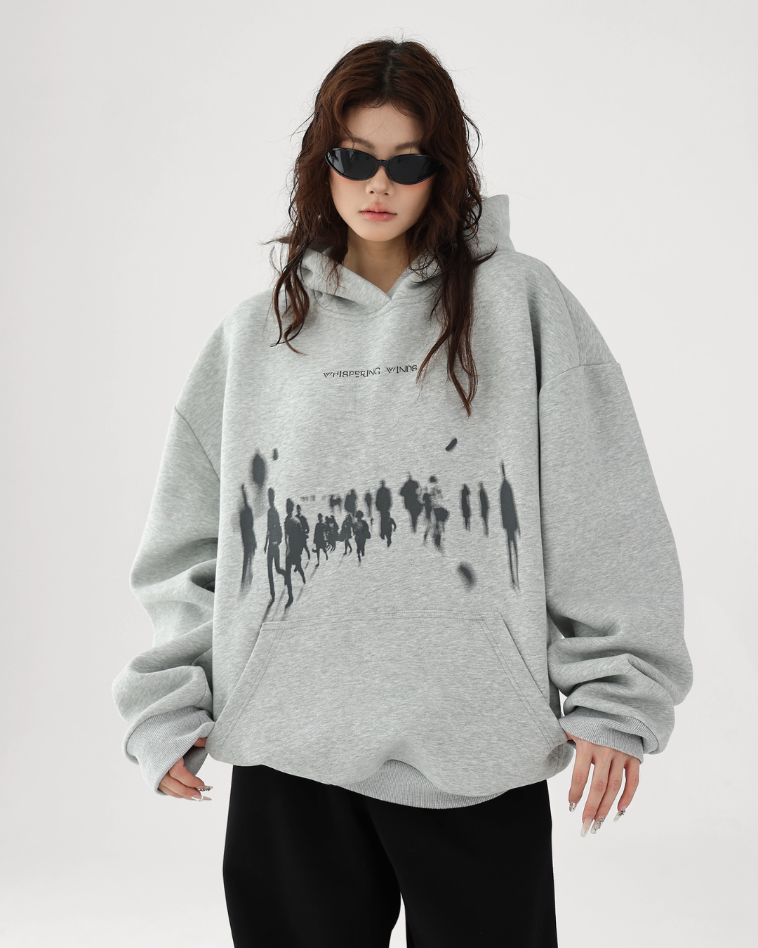 Blurry Figure Print Hoodie ACS0304