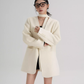 Collarless Wool Coat with Choker SRS0393