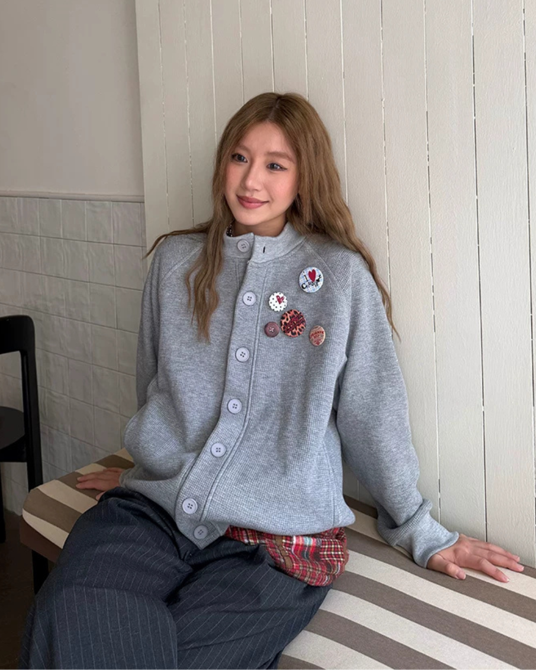Waffle Badge Fleece-Lined Hoodie CYE0104