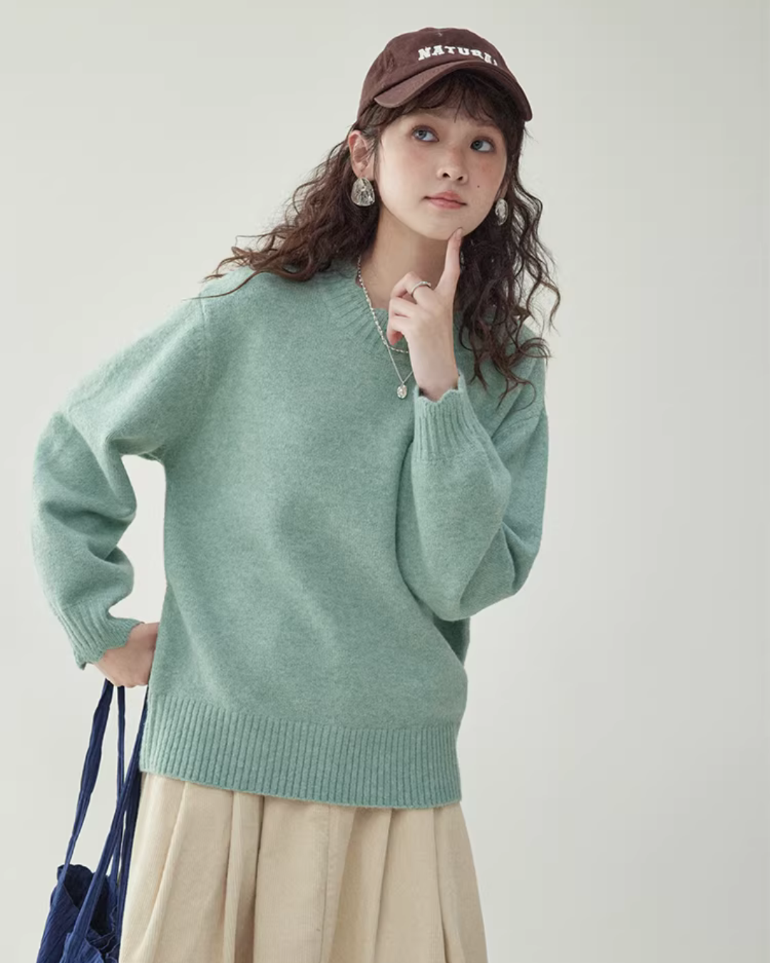 Lace Collar Long-Sleeve Top AMU0046
