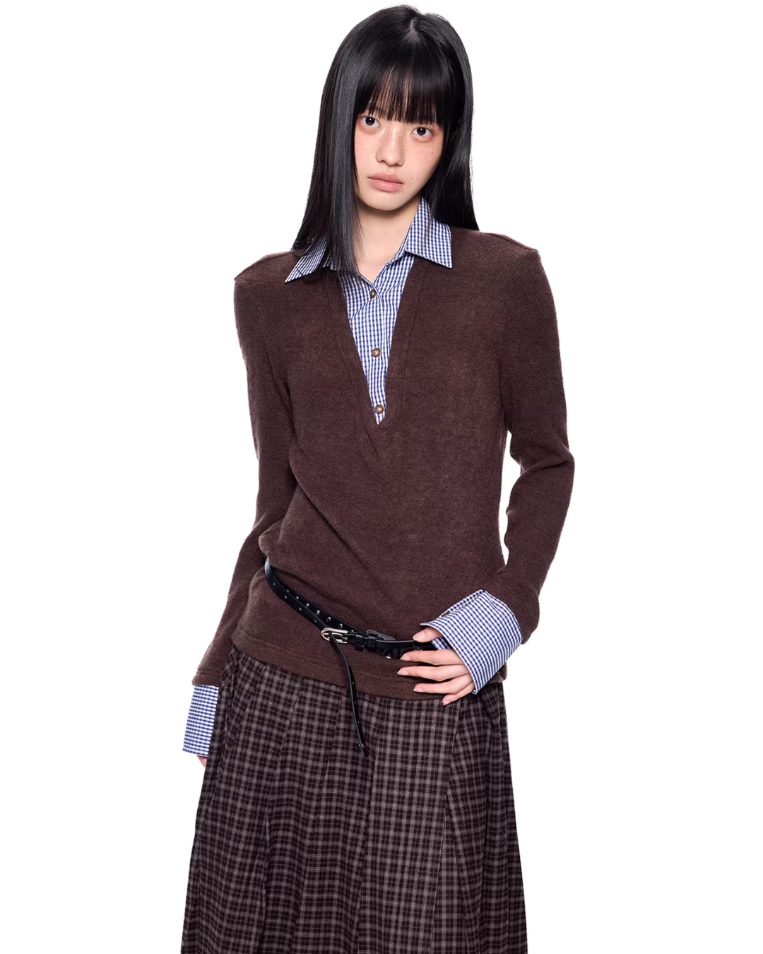 Shirt Docking Knit Top EZK0086