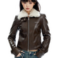 Fur Slim Leather Jacket APA0008